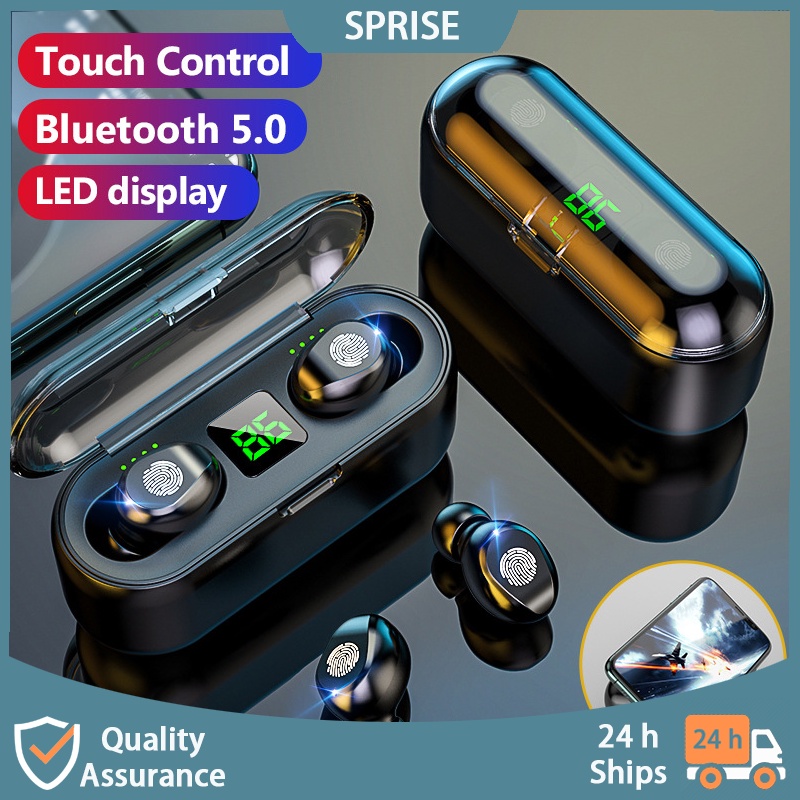 Tai nghe không dây SPRISE F9 2000mAH chống nước có màn hình kỹ thuật số