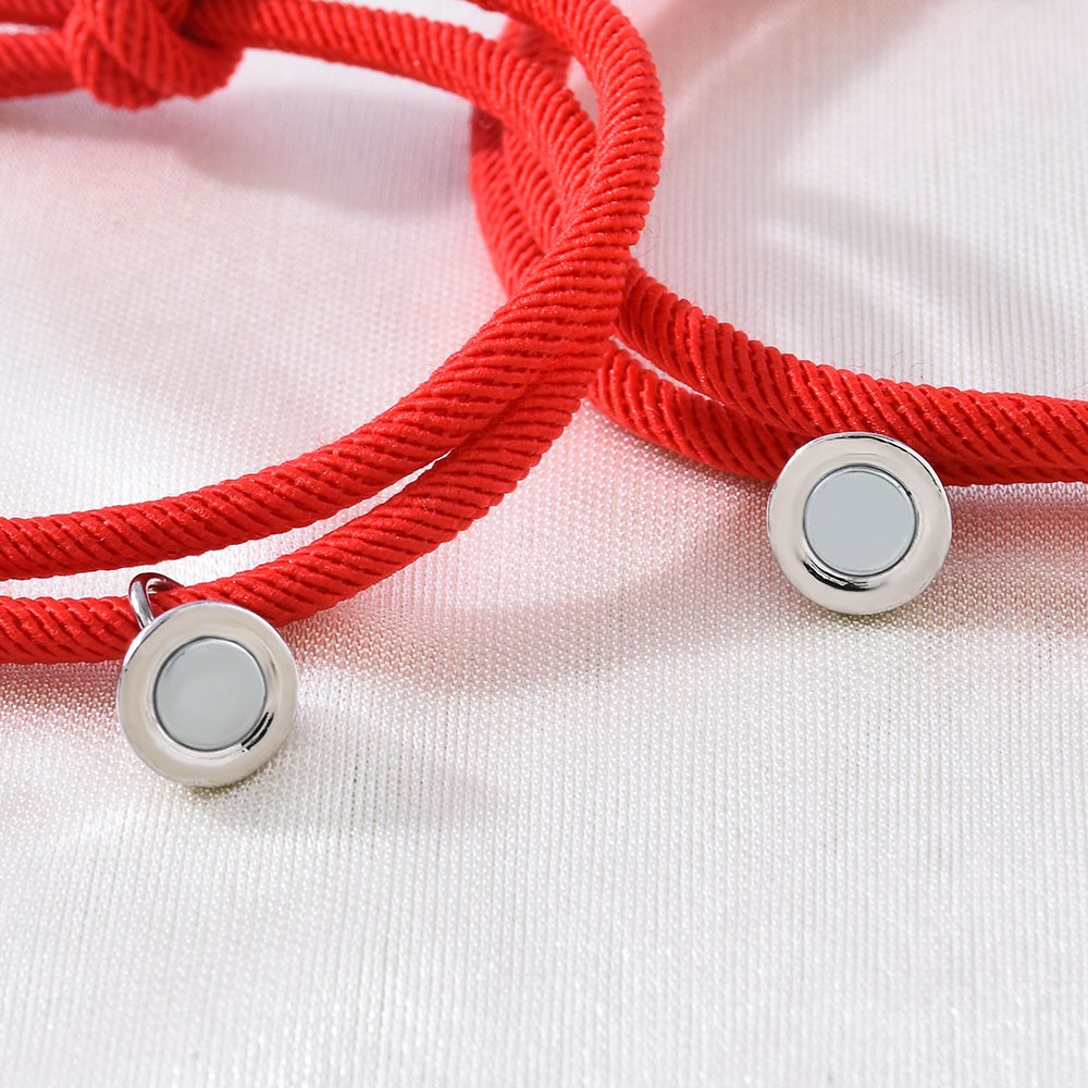 Set 2 Vòng Tay Bện Dây Có Nam Châm Cho Cặp Đôi