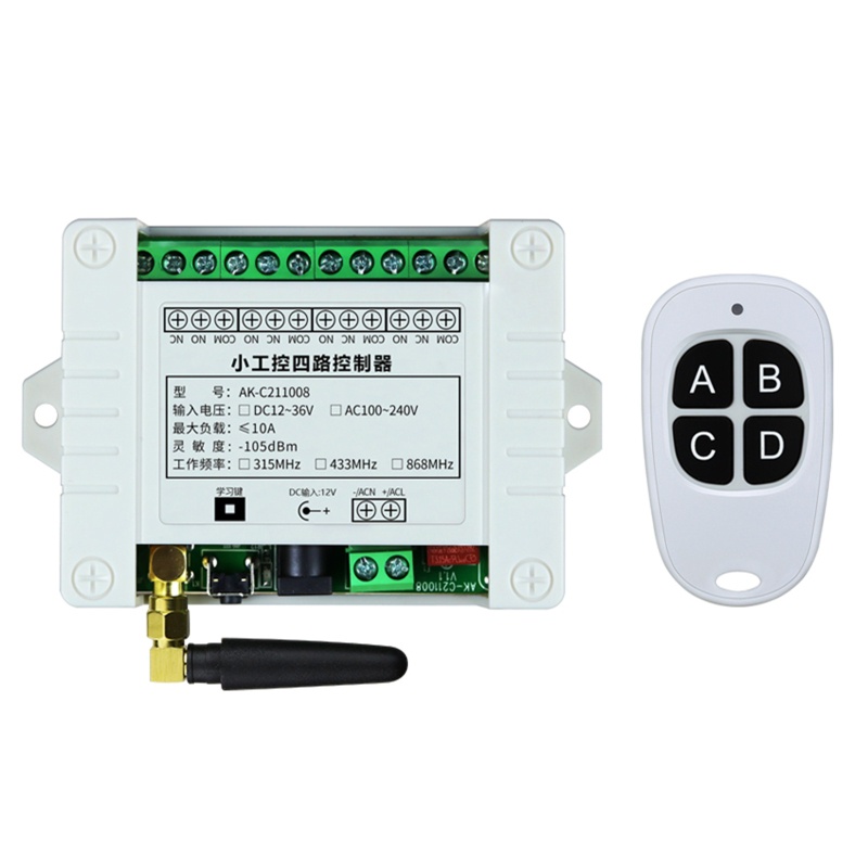 Điều Khiển Từ Xa 433Mhz Dùng Cho Gara Đèn LED Cửa Ra Vào AC110V 220V 230V 10A 4CH RF
