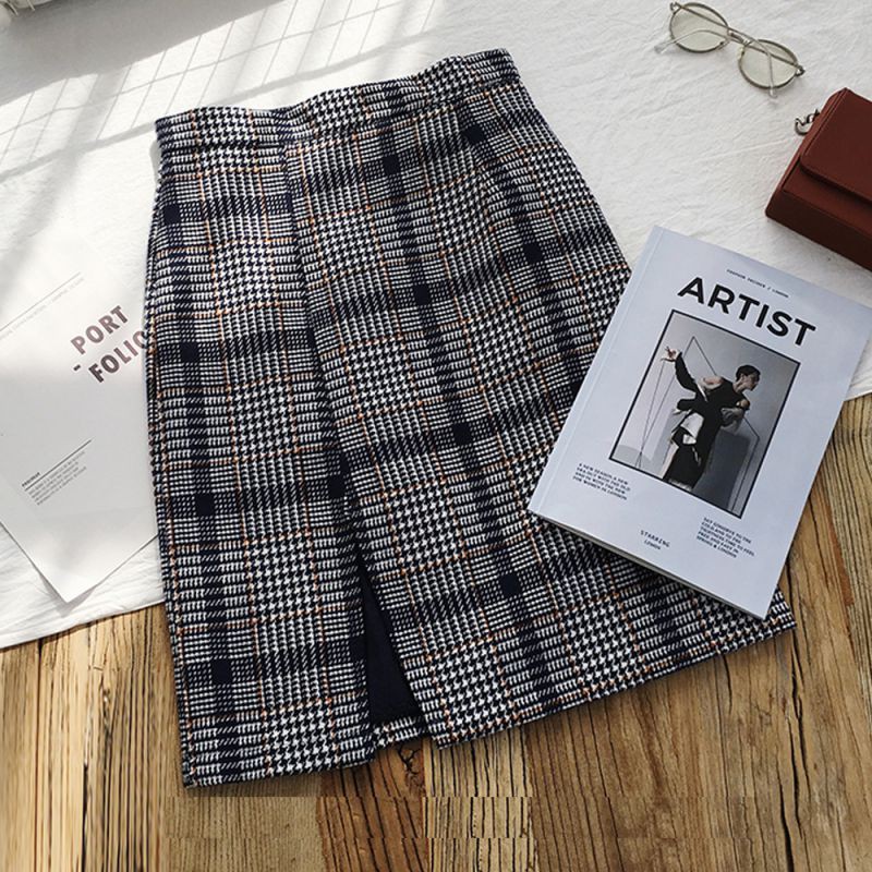 Chân váy họa tiết ca rô phong cách cổ điển thanh lịch dành cho nữ | BigBuy360 - bigbuy360.vn