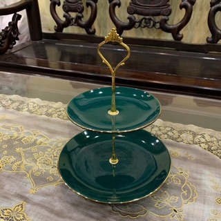 Khay bánh kẹo 2 tầng ( Gốm Bát Tràng )