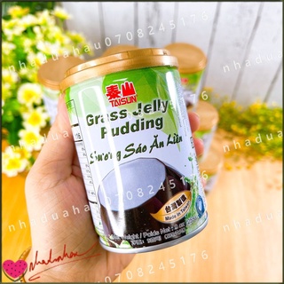 Một lon thạch pudding sương sáo ăn liền Taisun Đài Loan lon 255gam hàng cty chuẩn xịn