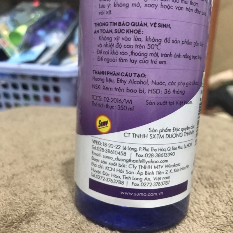 Nước hoa xịt phòng sumo hương chanette  350ml