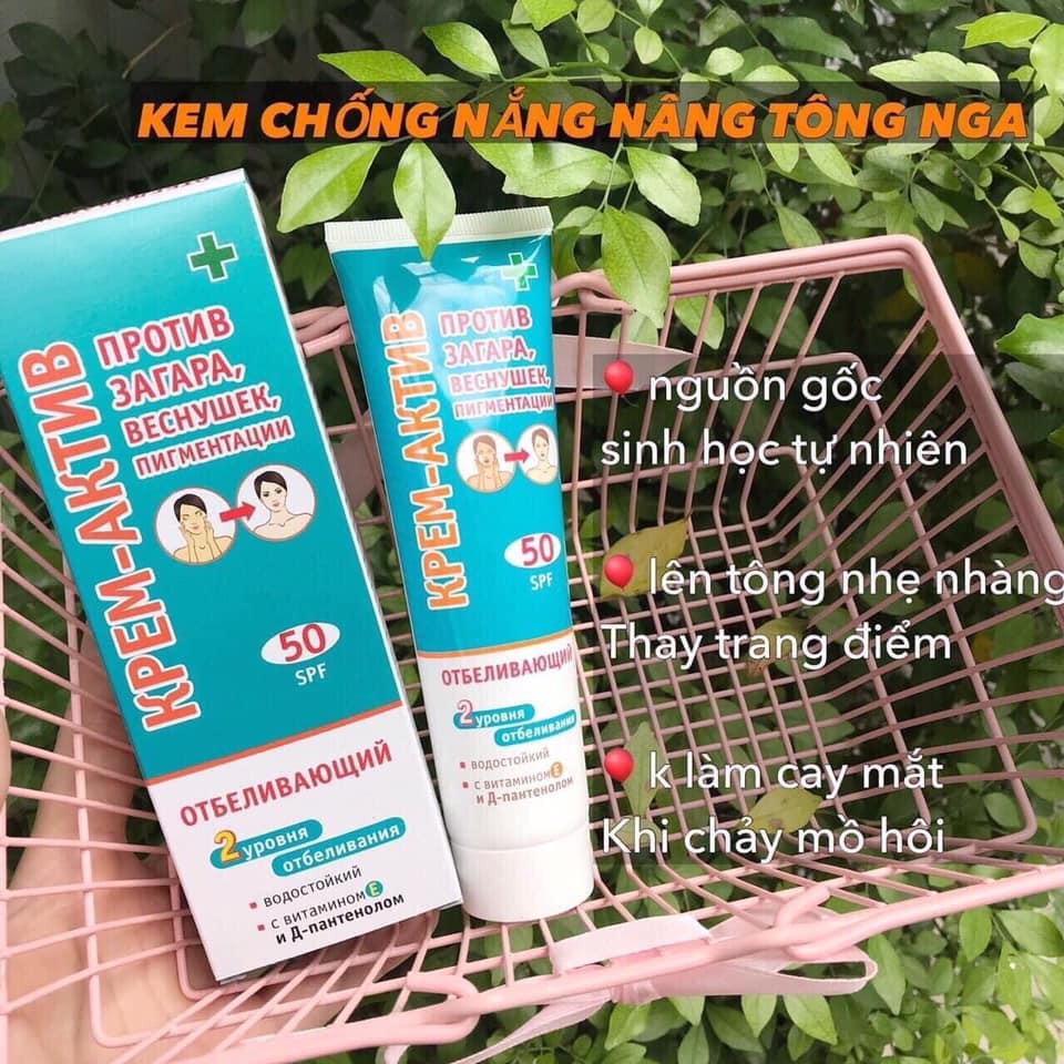 KEM CHỐNG NẮNG SPF50 CỦA NGA THÀNH PHẦN TỰ NHIÊN, DƯỠNG ẨM NÂNG TONE