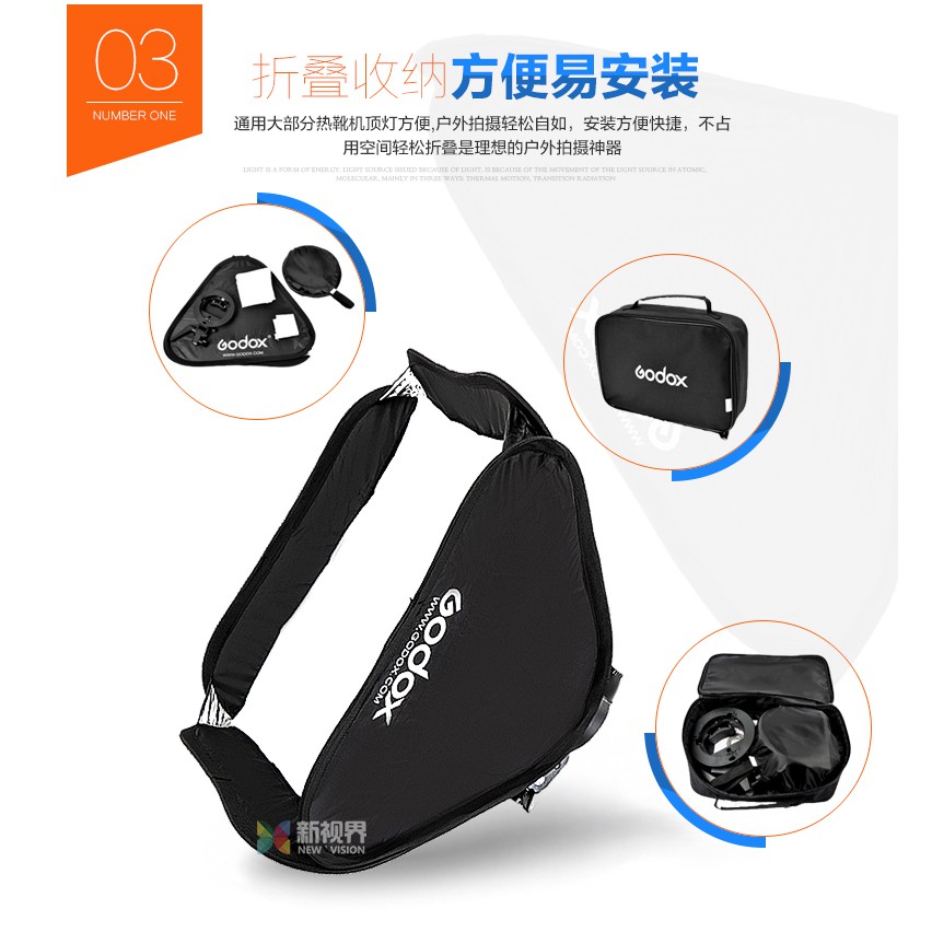 Godox tản sáng kèm ngàm kẹp S type xách tay thao tác nhanh 40x40cm, 50x50cm, 60x60cm, 80x80cm