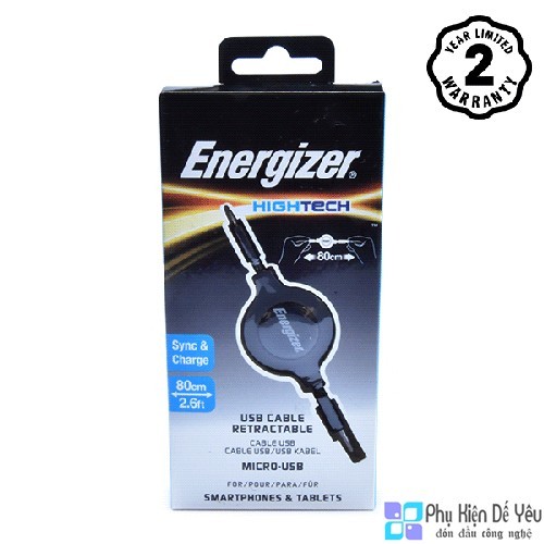 Cáp Rút Micro USB Energizer 80cm