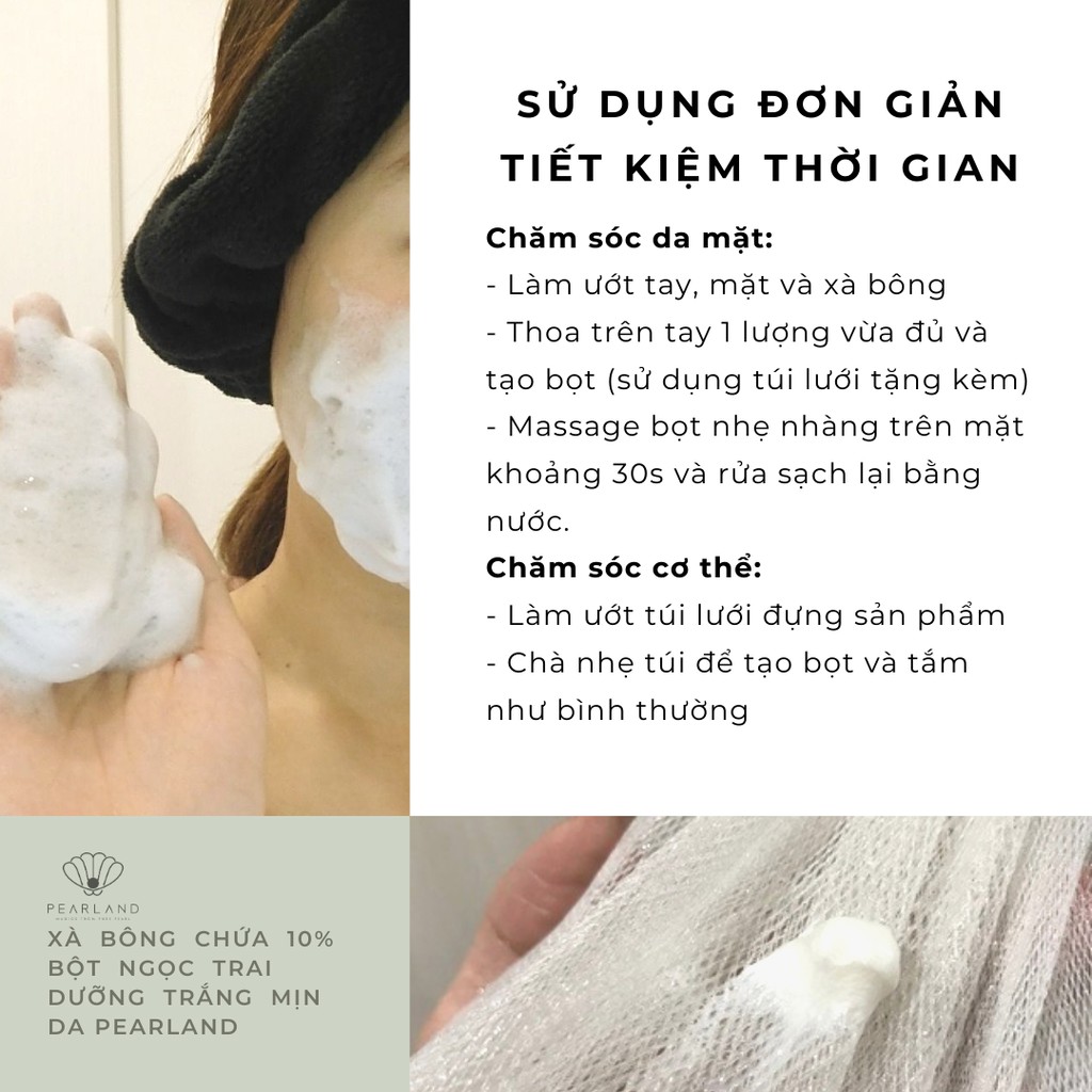 Xà bông chứa 10% bột ngọc trai dưỡng trắng mịn da - mờ thâm handmade hoàn toàn từ thảo mộc thiên nhiên | BigBuy360 - bigbuy360.vn