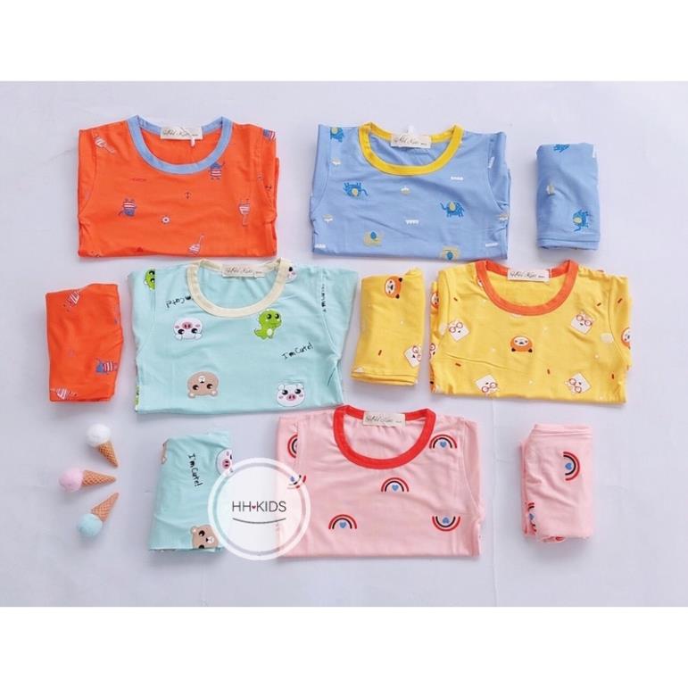 Đồ Bộ Cộc Tay Cotton Thun Lạnh Mềm Mịn Bộ Quần Áo Hè Cho Bé Trai Bé Gái 6 Tháng đến 4 Tuổi