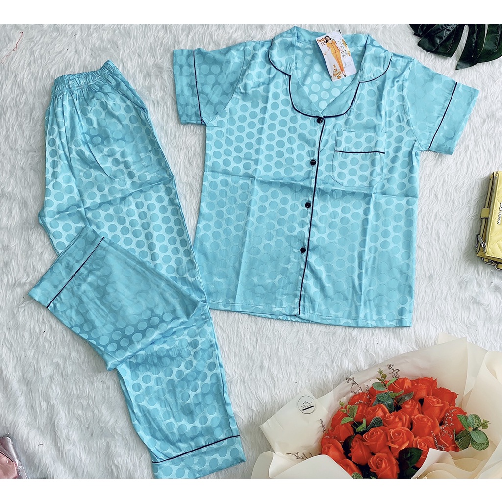 [ SALE SỐC ] Bộ Đồ Pijama Tay Ngắn Quần Dài Lụa Gấm - Thoải Mái Nhẹ Nhàng | BigBuy360 - bigbuy360.vn