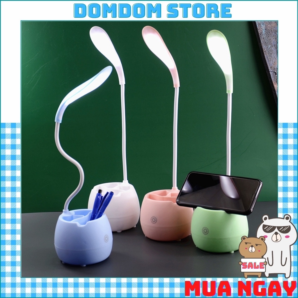 Đèn bàn học chống cận sạc tích điện, 3 chế độ sáng, thân đèn uốn dẻo Bảo Hành 6 tháng - Domdom Store