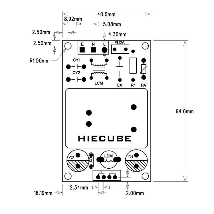 Nguồn xung cách ly HIECUBE AC-DC 15V/0.8A có EMC