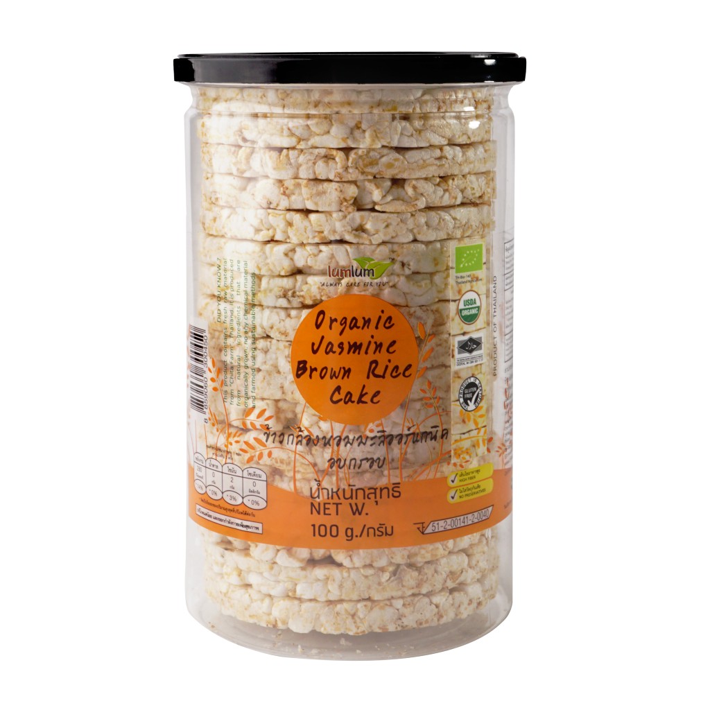 Bánh Gạo Lứt Jasmine (date 23/10/2023) Hữu Cơ Lumlum 100g – Organic Jasmine Brown Rice Cake