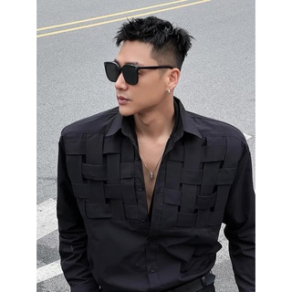 Sơ mi Basic kết hợp hoạ tiết interleaved