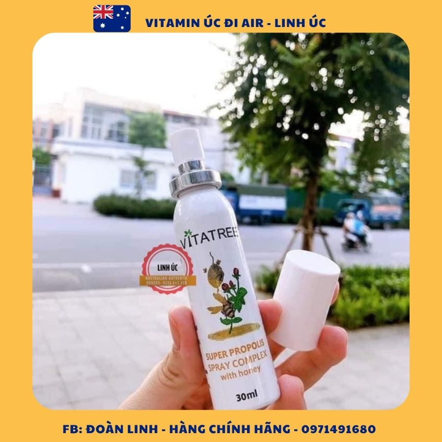 Chai xịt giảm đau họng keo ong Vitatree, Hàng Chuẩn Úc