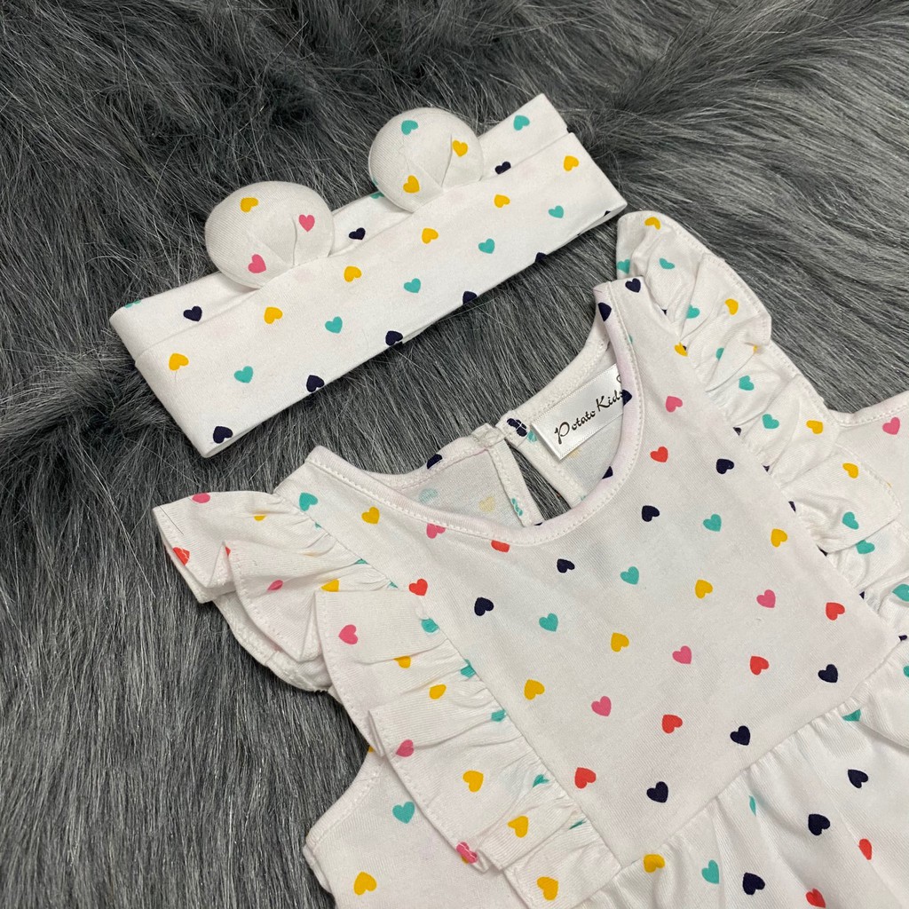 Váy Cánh Tiên, Đầm Cánh Tiên POTATO KIDS Kiểu Dáng HM Chất Liệu Cotton Mềm Mịn Cho Bé (tặng kèm turban)