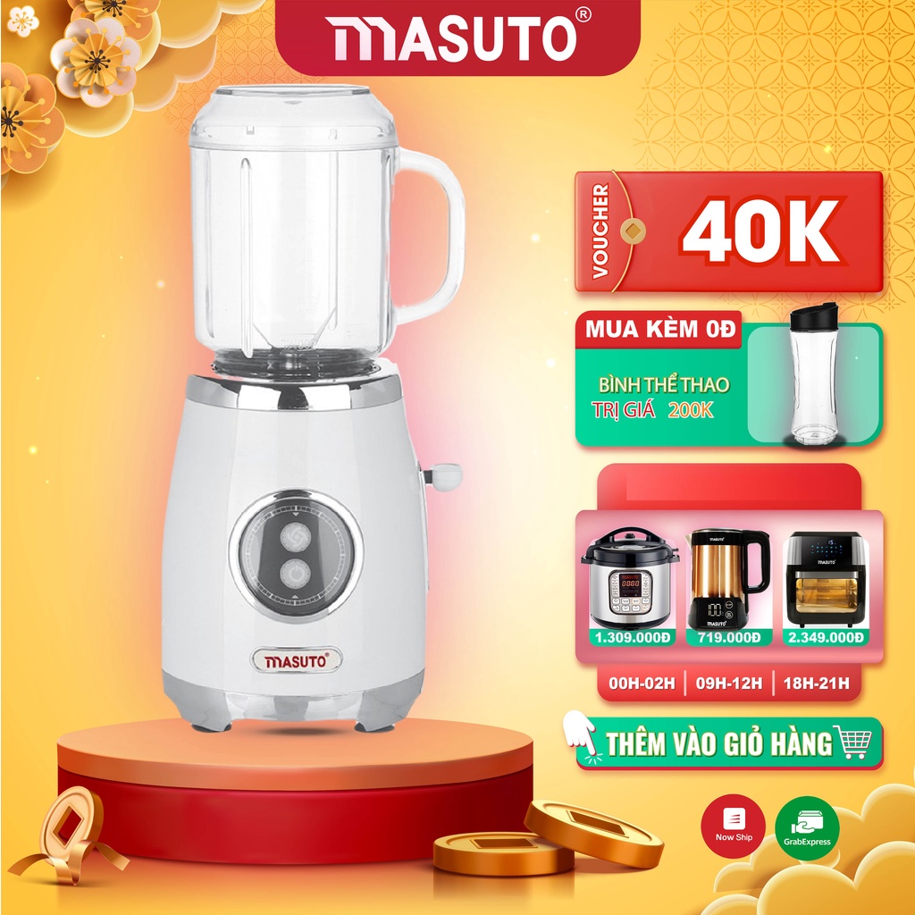 Máy xay sinh tố Chuyên Dụng Masuto Blender Công Nghệ Nhật Bản xay hạt, xay đá siêu nhuyễn mịn 10s MUA 1 TẶNG 1