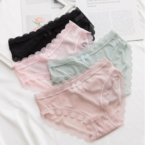 Quần lót cotton thoáng khí, dễ thương, viền cách điệu | BigBuy360 - bigbuy360.vn
