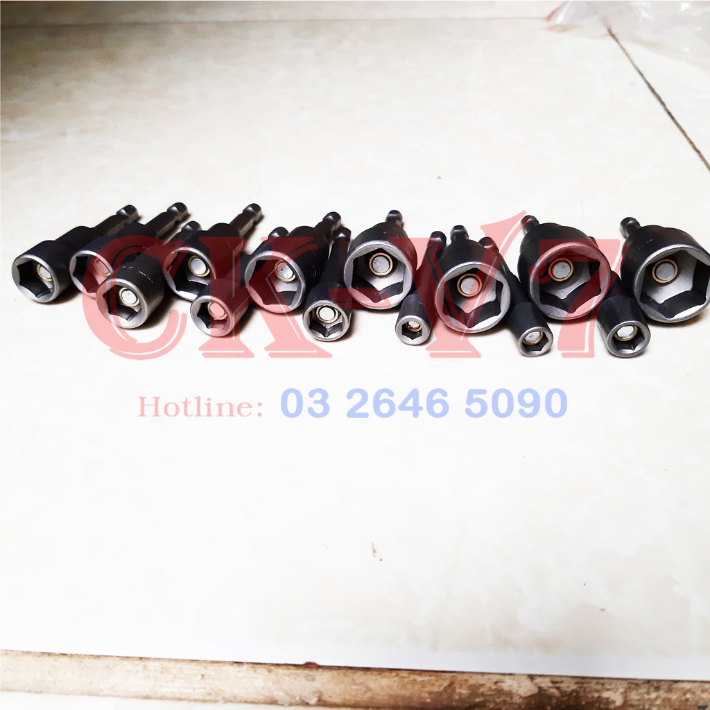 Bộ tuýp vặn ốc lục giác 14 chi tiết dài 65mm cho máy khoan và máy bắt vít