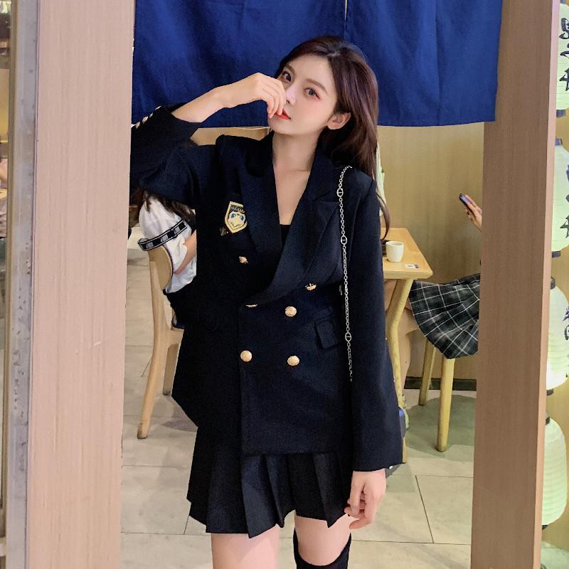 Sẵn M(Hàng Đẹp)Áo blazer huy hiệu xuân thu phong cách kiểu Anh-HC370.Ảnh thật 3 hình cuối | BigBuy360 - bigbuy360.vn