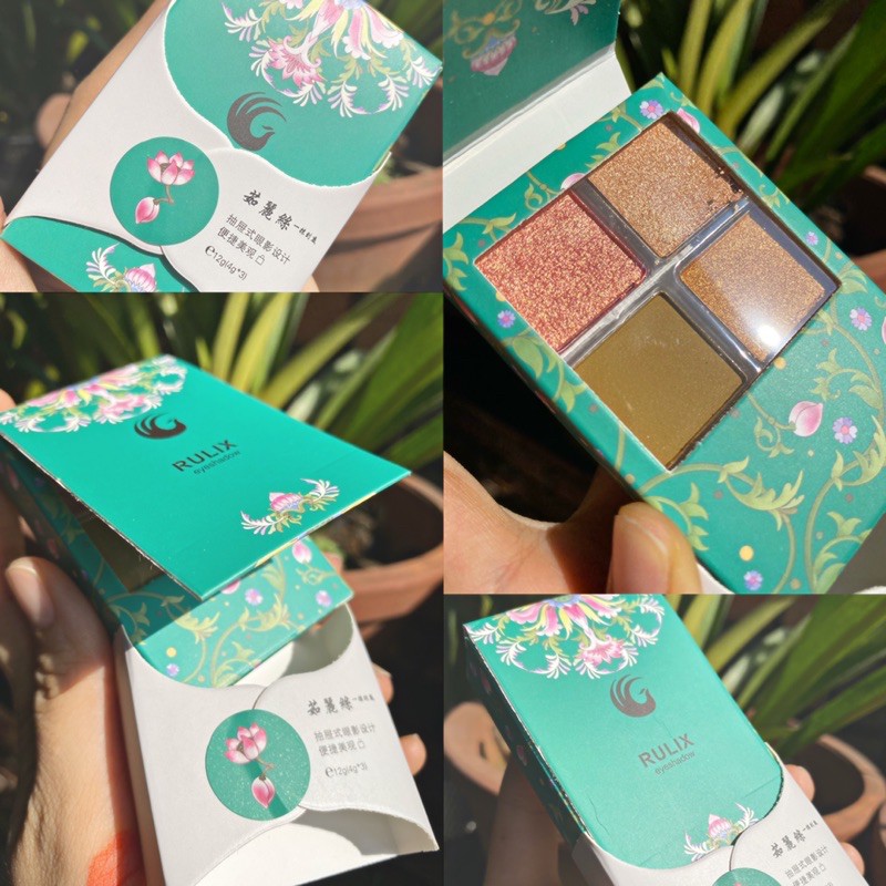 Phấn Mắt Phượng Hoàng Cung Đình Rulix 4 ô No.5822 nội địa mềm mịn lâu trôi chuẩn mịn mini gọn nhẹ sỉ rẻ eye shadows | BigBuy360 - bigbuy360.vn