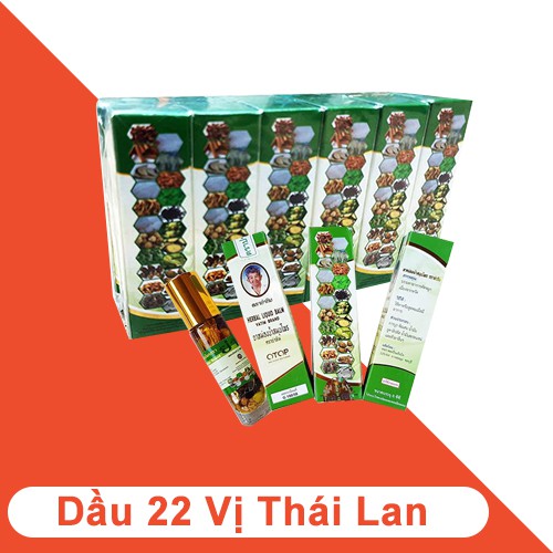 12 Chai Dầu Nóng 22 Vị Thảo Dược OTOP Herbal Liquid Balm Yatim Brand Thái Lan