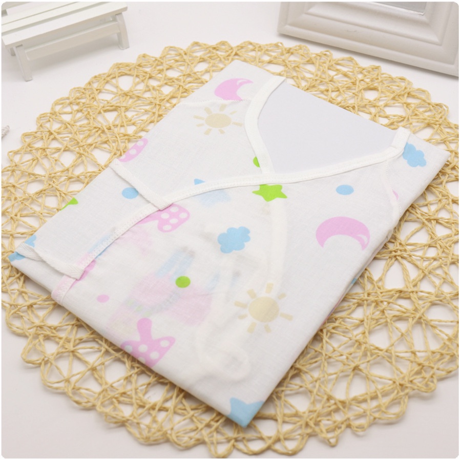 Đồ dùng cho trẻ sơ sinh Băng gạc cotton hai lớp cho trẻ sơ sinh mật độ cao Áo sơ sinh cho trẻ sơ sinh Áo dài một mảnh