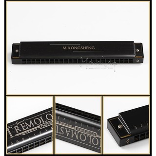 Kèn Harmonica Kongsheng Tremolo Master 24 lỗ key C Xanh Bóng