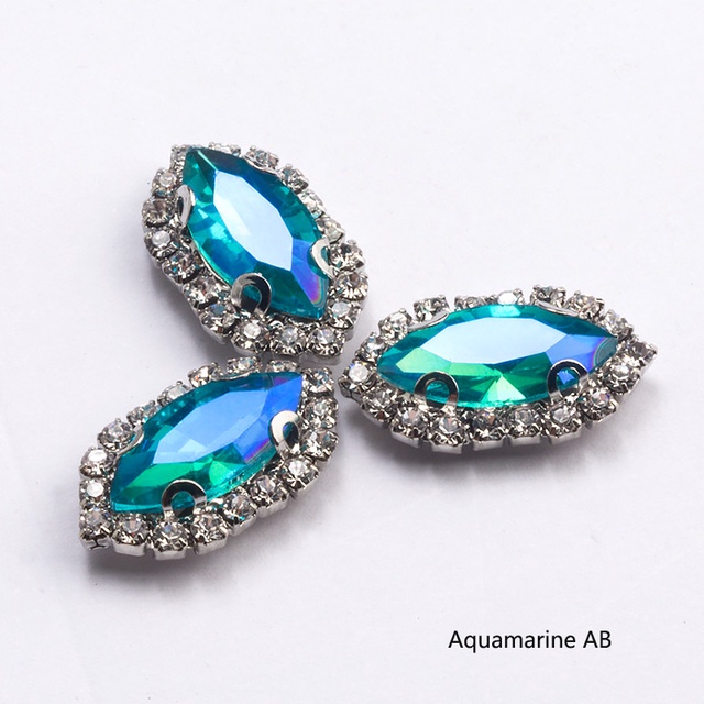 Hạt Pha Lê Nhiều Màu Kích Thước 7x15mm Dùng Trang Trí Túi Xách / Quần Áo DIY