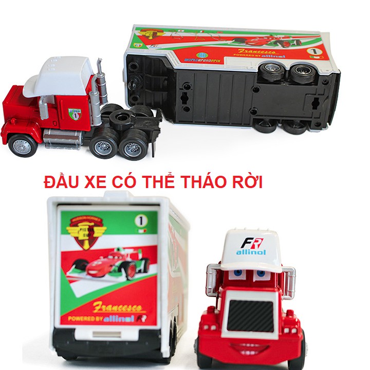 Đồ chơi xe ô tô tải Lightening Mc Queen car 3 MÀU ĐỎ SỐ 1 đầu xe bằng sắt