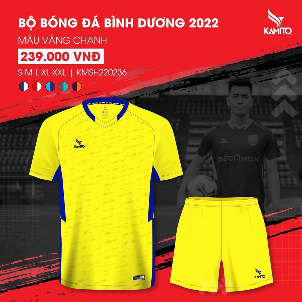 BỘ QUẦN ÁO BÓNG ĐÁ BECAMEX BÌNH DƯƠNG 2022