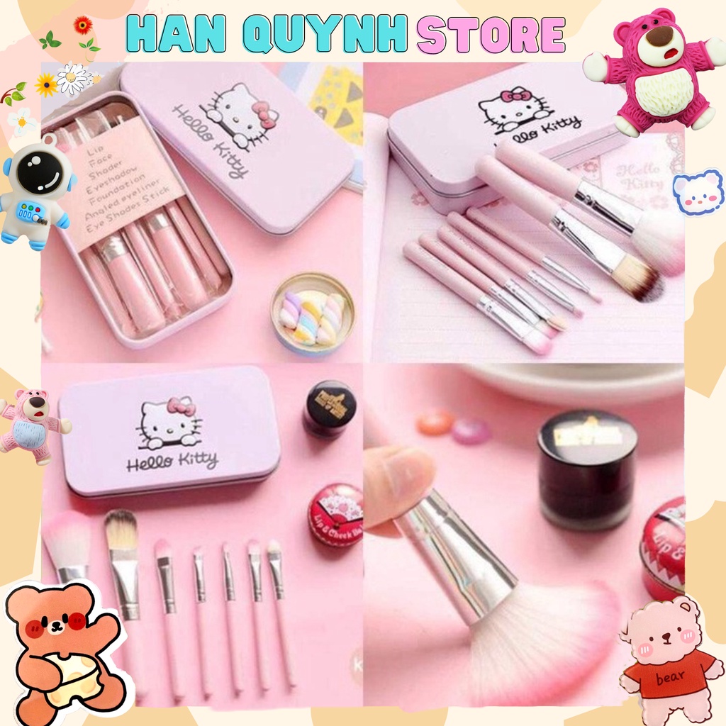 Bộ cọ trang điểm 7 món kitty Set cọ mịn siêu tiện lợi lông cọ mềm đẹp kèm hộp thiết sang trọng