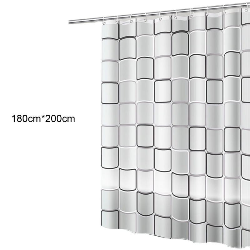 Pcf * Rèm Treo Nhà Tắm Peva 3D Có Móc Chống Nấm Mốc