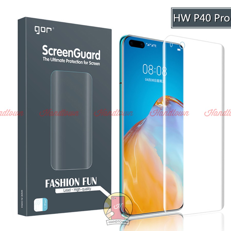 Bộ 2 Miếng dán cường lực dẻo 3D Trong Suốt Không Full Màn Huawei P30 Pro / P40 Pro Chính Hãng Gor