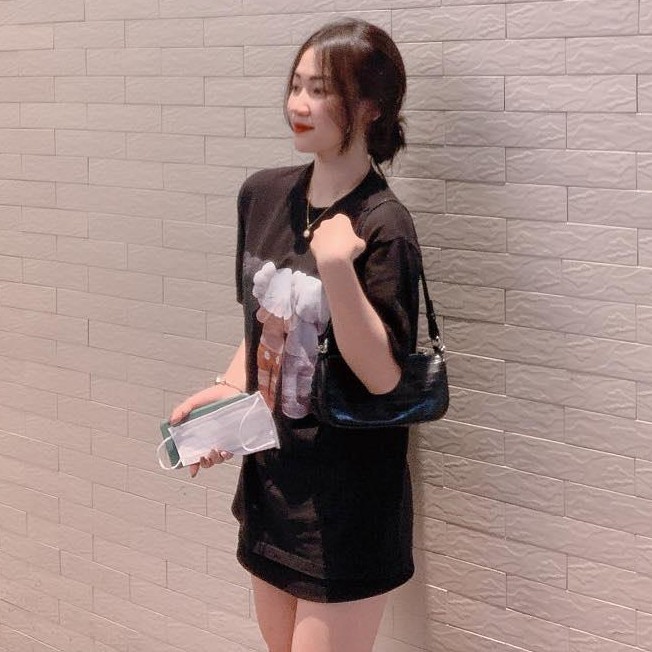 Áo Phông nelly Nữ, hình gấu che mặt chất cotton form rộng thoáng mát freesize Taosan