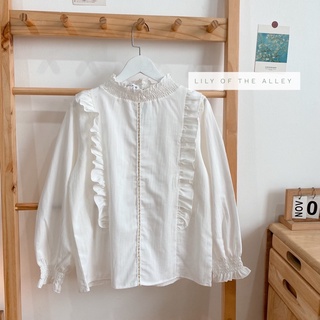 Áo sơ mi trắng cổ chun phong cách Ulzzang Hàn Quốc