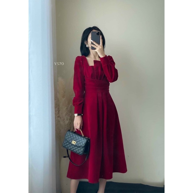 [Flash Sale 5.5 ] Váy Trắng Midi xếp ngực tay dài | BigBuy360 - bigbuy360.vn