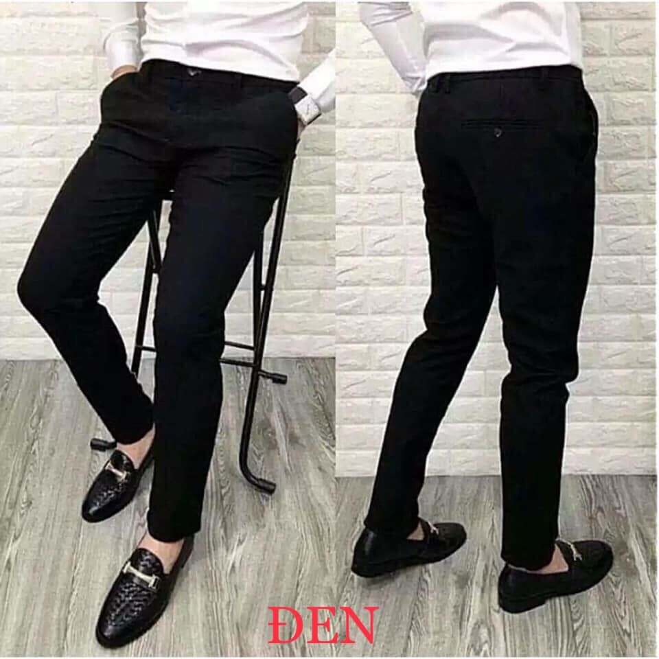Quần Âu công sở dáng Hàn Quốc ống côn cao cấp màu đen