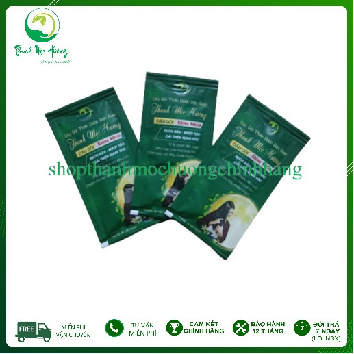 Combo 10 gói Dầu gội dược liệu Thanh Mộc Hương gói 6gr, Ngăn rụng tóc, nấm đầu, kích thích mọc tóc