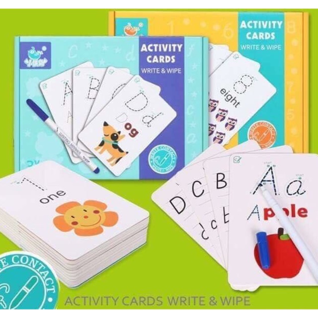 Thẻ chữ số clean wipe book