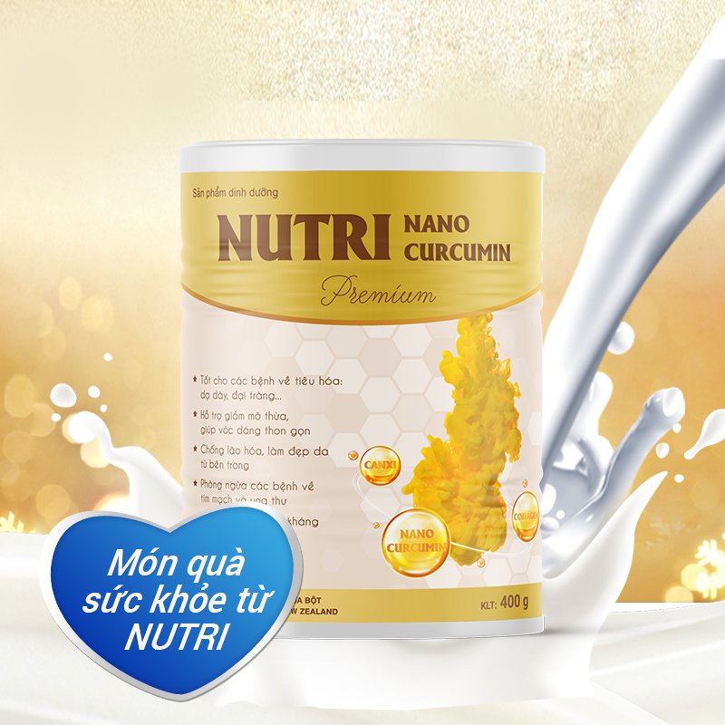 Sữa NUTRI NANO CURCUMIN hộp 400g giải pháp cho người dạ dày tá tràng