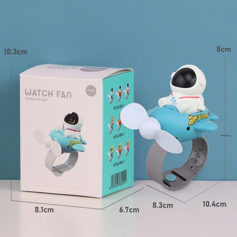 Quạt Đeo Tay Mini Sạc usb Hình Đồng Hồ Hoạt Hình Cho Bé