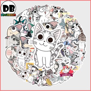 [Set 53 Cái] Sticker hình chú mèo cute dán trang trí laptop, mũ nón bảo hiểm, vali, xe tay ga, ván trượt - DB.038