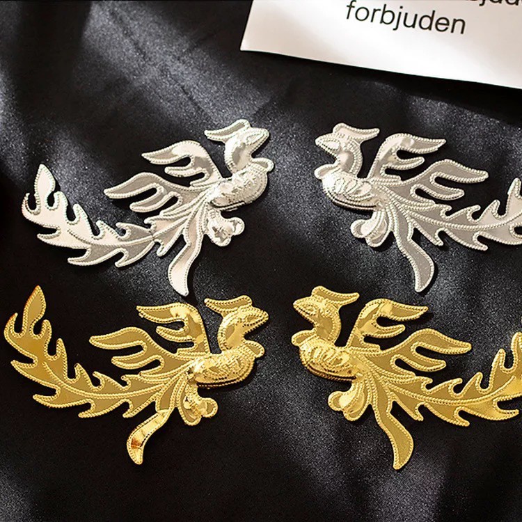 [Nguyên liệu làm trâm] 1 bộ 2 phượng hoàng 51*78mm