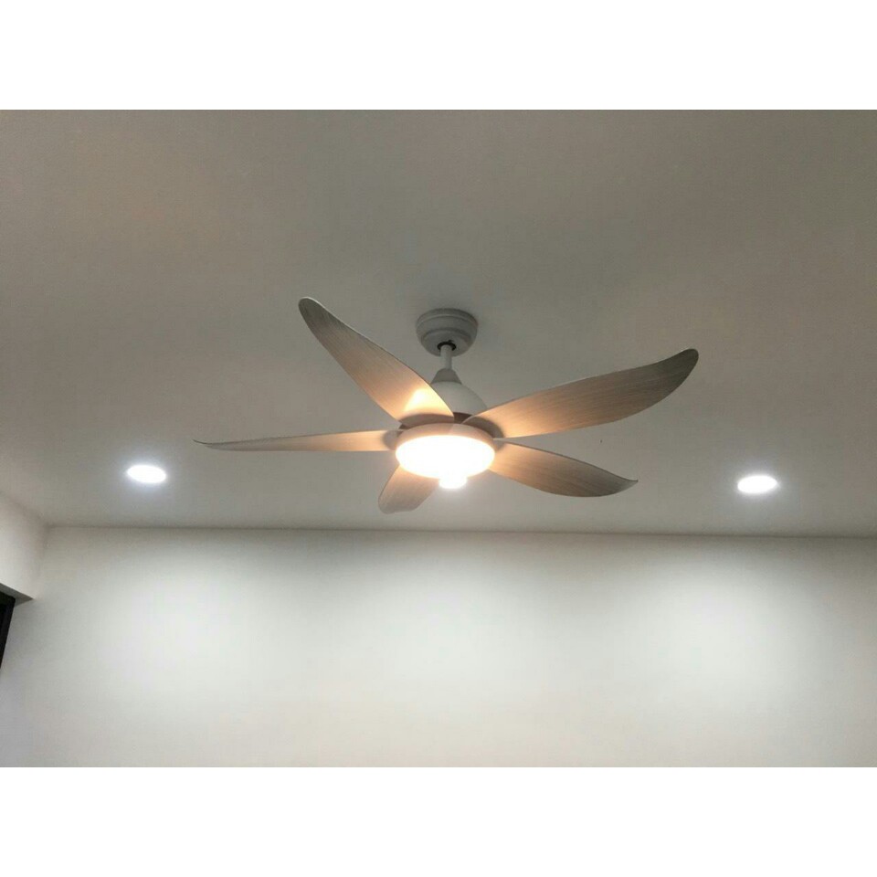 Quạt Trần Đèn Động Cơ DC Lõi Đồng [Tặng Kèm Móc Cao Su Treo Trần ] Có 6 Tốc Độ Gió,Sải Rộng Cánh 1m32,Đèn Led 3 chế độ s | BigBuy360 - bigbuy360.vn