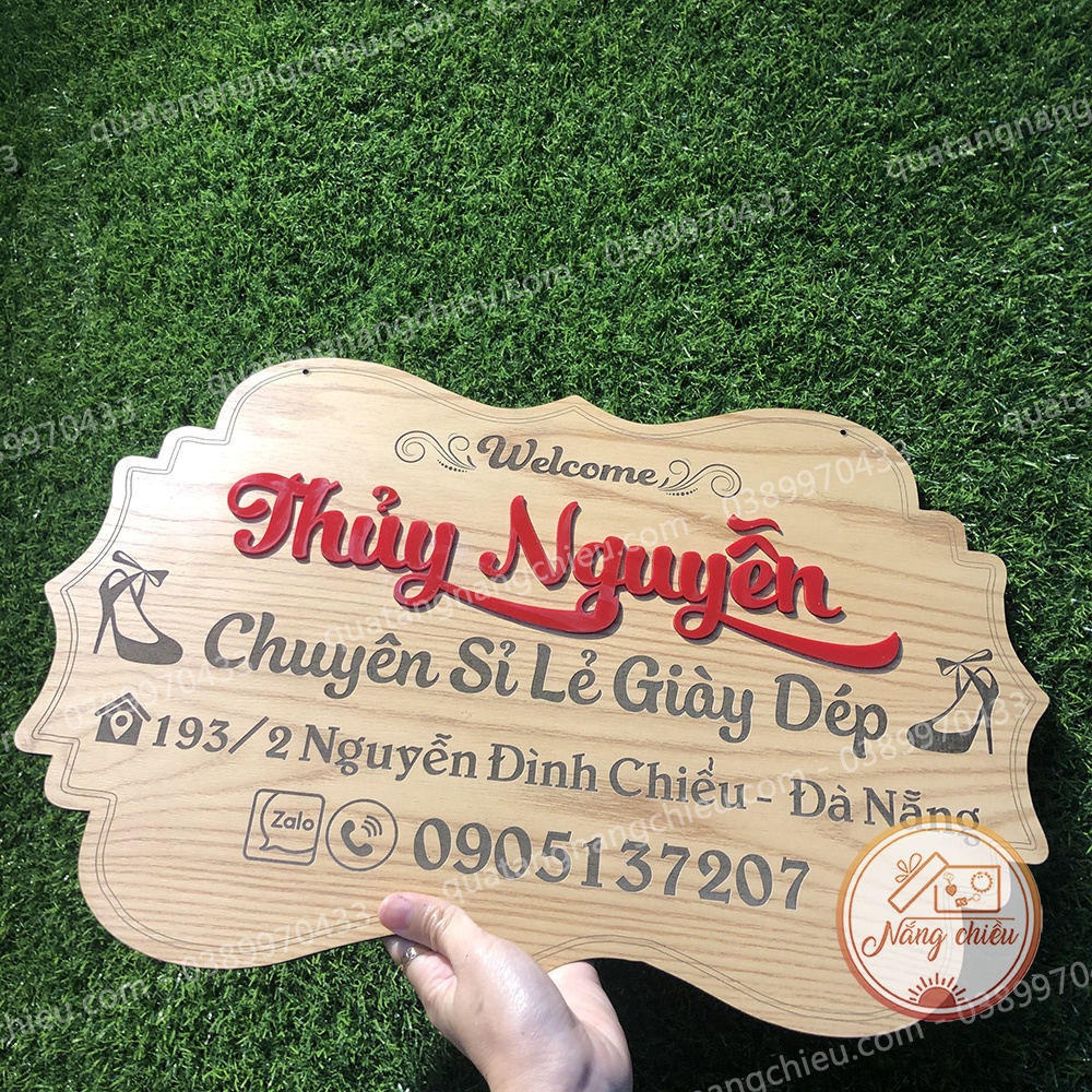 Bảng hiệu gỗ trang trí shop - Thiết kế theo yêu cầu kích thước 30x40cm