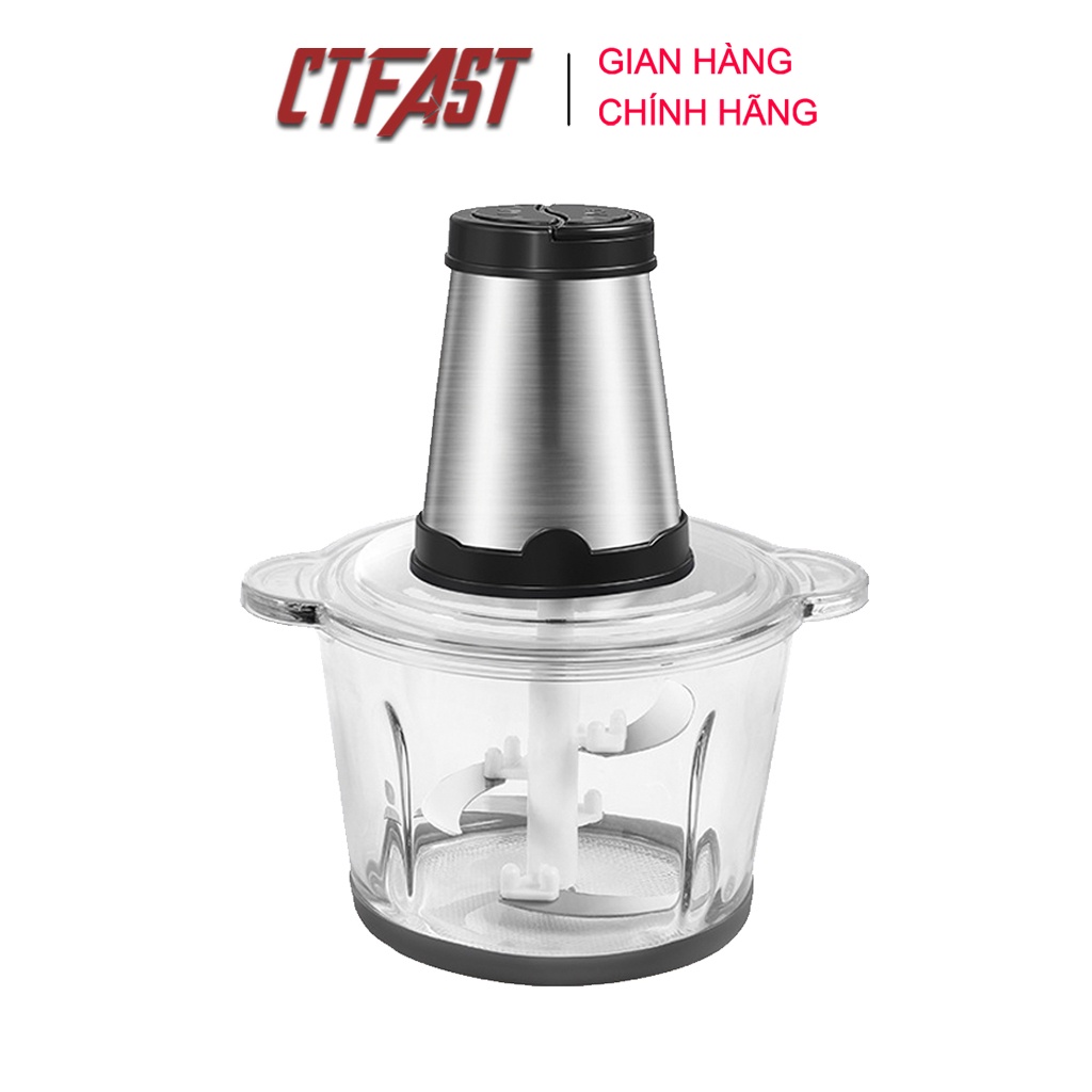 Máy Xay Thịt 2 Lưỡi Kép Cối Thủy Tinh CTFAST (300W): Xay Đa Năng An Toàn, Dung Tích Tùy Chọn (1.5L, 2L, 3L)