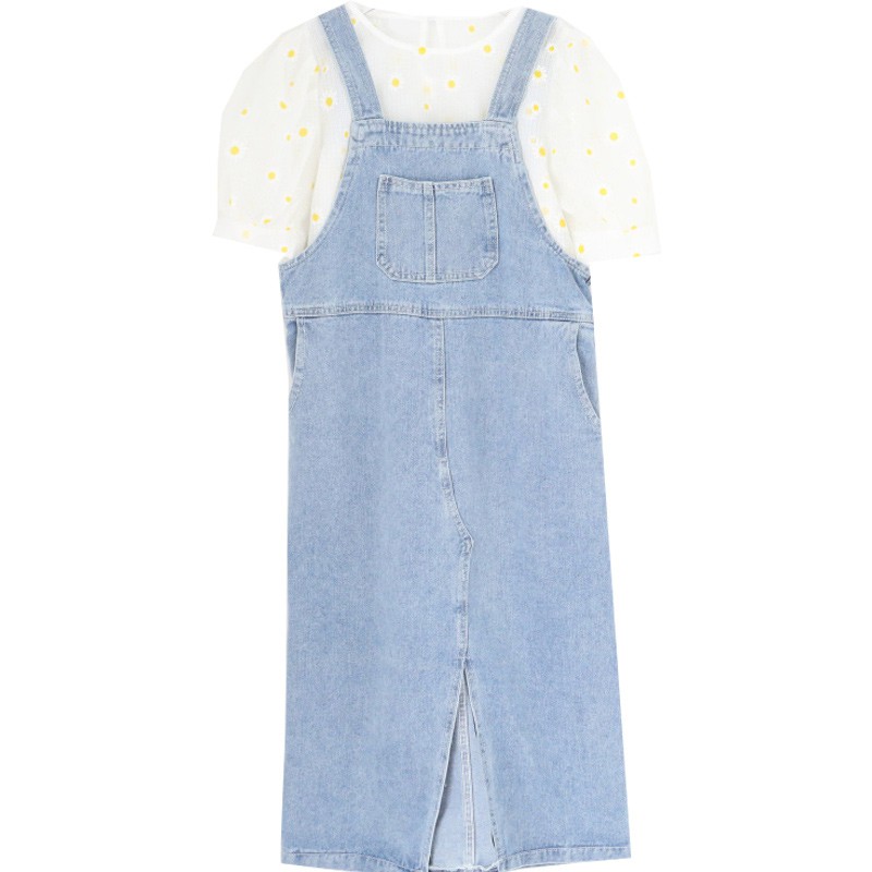 Yếm váy bò + Áo sơ mi hoa cúc LeLa LDT11 size S M L XL