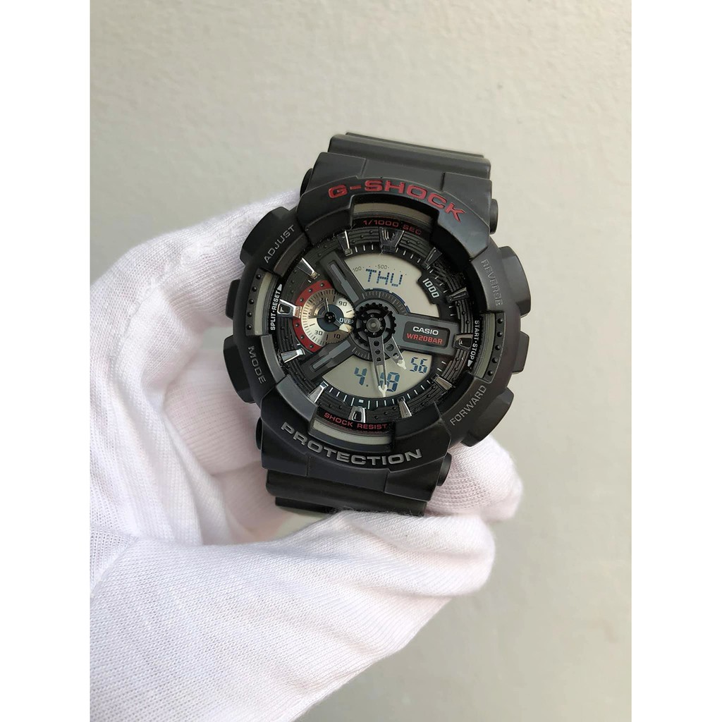 Đồng hồ Nam G-Shock Casio dây nhựa kim-điện tử GA-110-1ADR Chính hãng Casio Anh Khuê