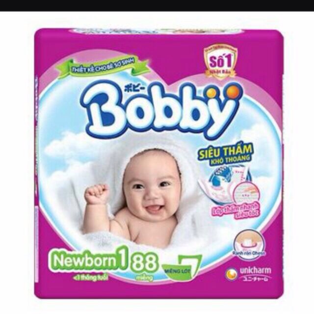 Miếng lót sơ sinh Bobby Newborn1 88 miếng cho bé