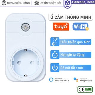 Ổ cắm Wifi Thông Minh tắt mở từ xa App Tuya Hẹn giờ tự động chuẩn Châu Âu điều khiển giọng nói Google Home Alexa